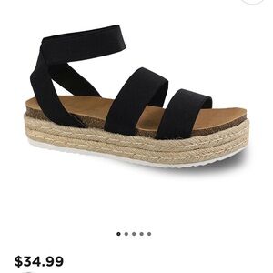 Steve Madden Black Platform Espadrilles
